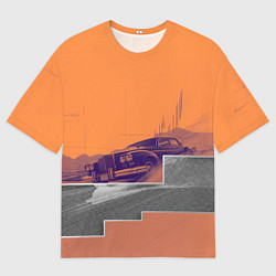 Футболка оверсайз мужская Элитное авто в пустыни, цвет: 3D-принт