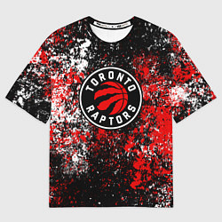 Футболка оверсайз мужская Торонто Рэпторс - цветовой хаос, цвет: 3D-принт