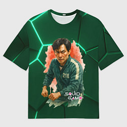 Мужская футболка оверсайз Игрок 218 - Игра в кальмара