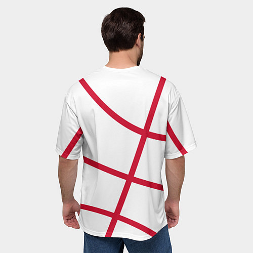 Мужская футболка оверсайз Трэйл Блэйзерс - белый мяч / 3D-принт – фото 4