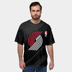 Футболка оверсайз мужская Трэйл Блэйзерс - НБА баскетбол, цвет: 3D-принт — фото 2