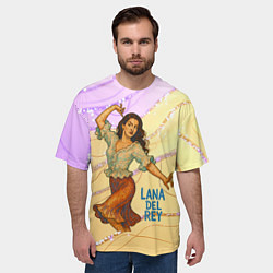 Футболка оверсайз мужская Lana Del Rey танцует, цвет: 3D-принт — фото 2
