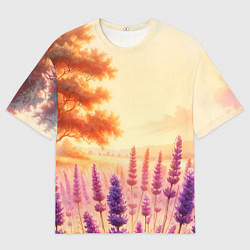 Футболка оверсайз мужская Поле цветочное, цвет: 3D-принт