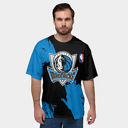 Футболка оверсайз мужская Даллас Маверикс - брызги краски, цвет: 3D-принт — фото 2
