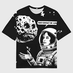 Футболка оверсайз мужская Космонавт и астероид, цвет: 3D-принт
