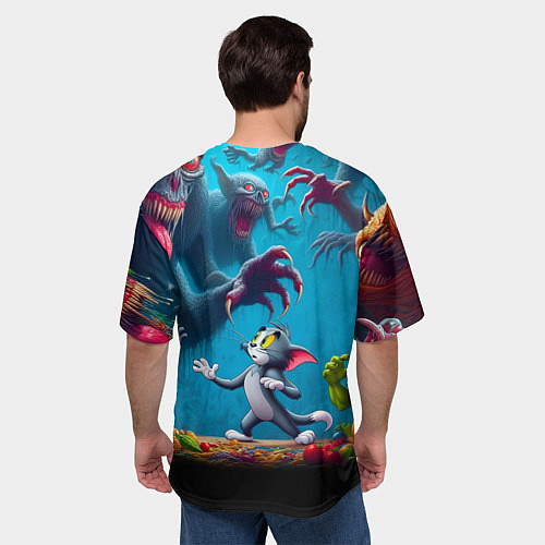 Мужская футболка оверсайз Кошмарный сон Тома - нейроарт фантазия / 3D-принт – фото 4