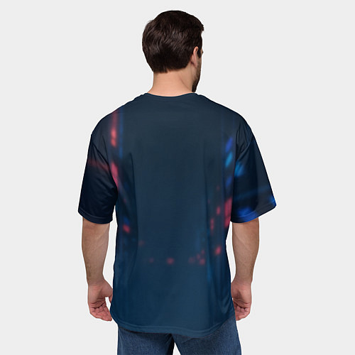 Мужская футболка оверсайз Juice WRLD - Неоновый аниме арт / 3D-принт – фото 4