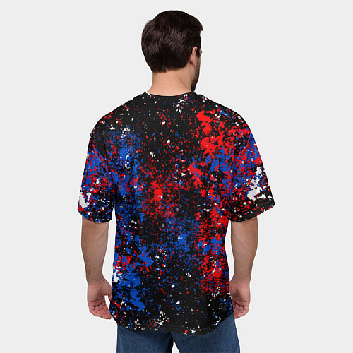 Мужская футболка оверсайз Клипперс - цветовой хаос / 3D-принт – фото 4