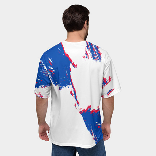 Мужская футболка оверсайз Клипперс - разлитая краска / 3D-принт – фото 4