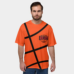 Футболка оверсайз мужская Майами Хит - баскетболная разметка, цвет: 3D-принт — фото 2