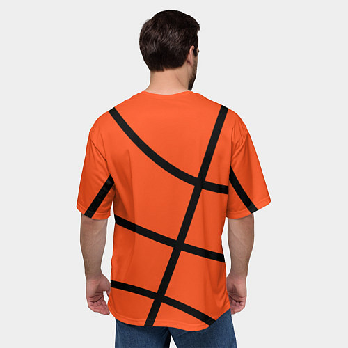 Мужская футболка оверсайз Майами Хит - баскетболная разметка / 3D-принт – фото 4