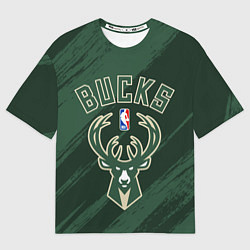 Мужская футболка оверсайз Милуоки Бакс - цвета команды