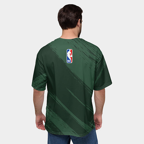 Мужская футболка оверсайз Милуоки Бакс - цвета команды / 3D-принт – фото 4