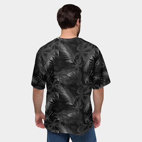 Мужская футболка оверсайз Palm black and white / 3D-принт – фото 4
