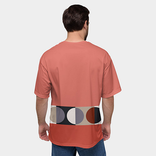 Мужская футболка оверсайз Луна Малевича розовый томат / 3D-принт – фото 4