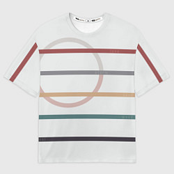 Футболка оверсайз мужская Stripes and circle, цвет: 3D-принт
