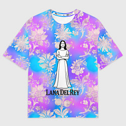 Футболка оверсайз мужская Lana Del Rey нарисованная черными линиями, цвет: 3D-принт