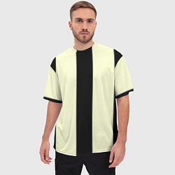 Футболка оверсайз мужская Color black beige line, цвет: 3D-принт — фото 2