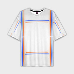 Футболка оверсайз мужская Neon white orange blue, цвет: 3D-принт