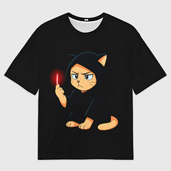 Мужская футболка оверсайз Котик ситх