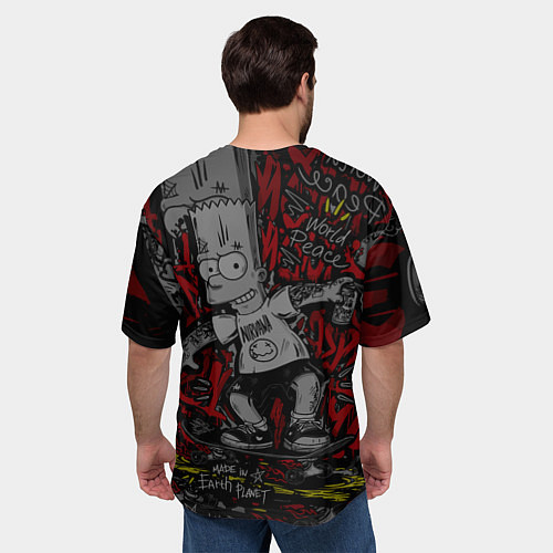 Мужская футболка оверсайз Татуированный барт / 3D-принт – фото 4