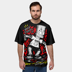 Футболка оверсайз мужская Барт в татуировках, цвет: 3D-принт — фото 2