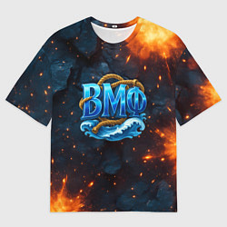 Футболка оверсайз мужская Военно морской флот с огнями, цвет: 3D-принт