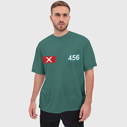 Футболка оверсайз мужская Игра кальмара 456, цвет: 3D-принт — фото 2