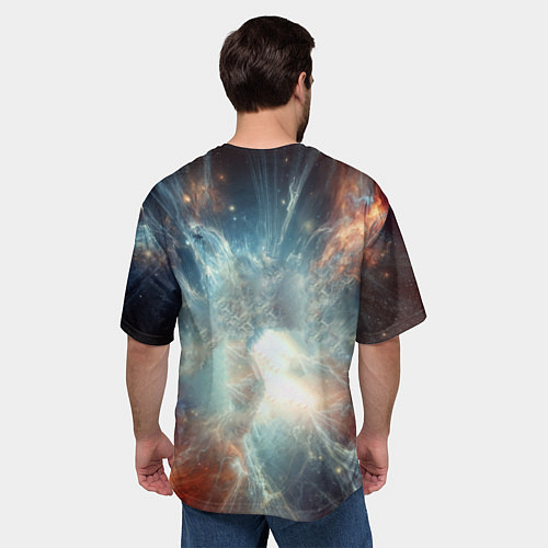 Мужская футболка оверсайз Космонавт в космической туманности / 3D-принт – фото 4