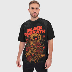 Футболка оверсайз мужская Black Sabbath skeleton with roses, цвет: 3D-принт — фото 2