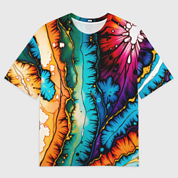 Футболка оверсайз мужская Разноцветный узор, цвет: 3D-принт