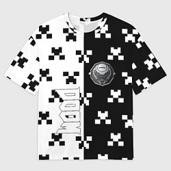 Футболка оверсайз мужская Doom x minecraft pattern, цвет: 3D-принт