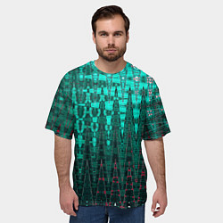 Футболка оверсайз мужская Нефритовый зелёный абстракция, цвет: 3D-принт — фото 2