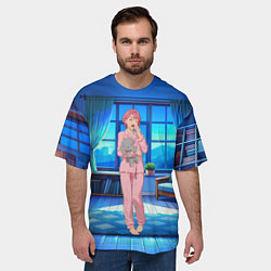Футболка оверсайз мужская Сиратори Айра хочет спать, цвет: 3D-принт — фото 2