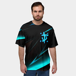 Футболка оверсайз мужская Doom neon stripes, цвет: 3D-принт — фото 2