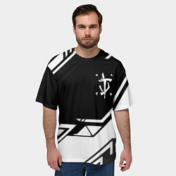 Футболка оверсайз мужская Doom geometry black, цвет: 3D-принт — фото 2