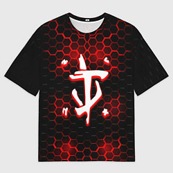 Футболка оверсайз мужская Doom огненная броня лого, цвет: 3D-принт