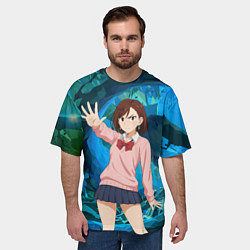Футболка оверсайз мужская Сиратори Айра - знак стоп, цвет: 3D-принт — фото 2