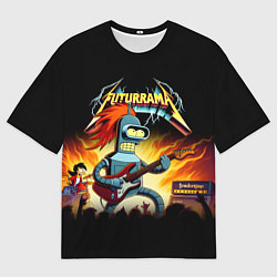 Мужская футболка оверсайз Bender is a hard rock guitarist - Futurama
