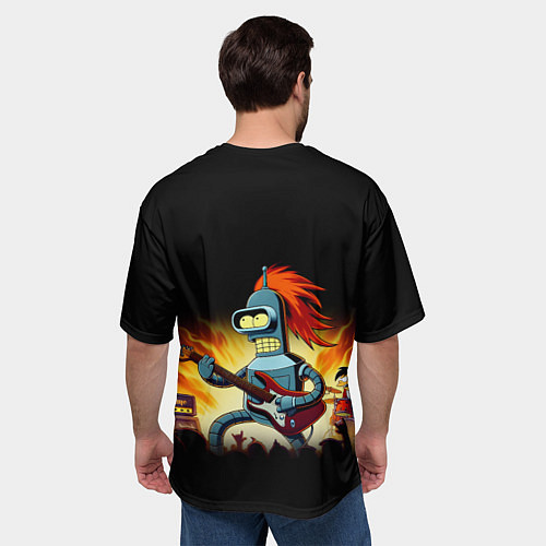 Мужская футболка оверсайз Bender is a hard rock guitarist - Futurama / 3D-принт – фото 4