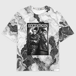 Футболка оверсайз мужская XXXTentacion облокотился об зеркало, цвет: 3D-принт