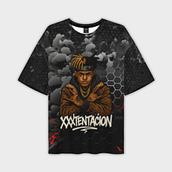 Футболка оверсайз мужская XXXTentacion со скрещенными руками, цвет: 3D-принт