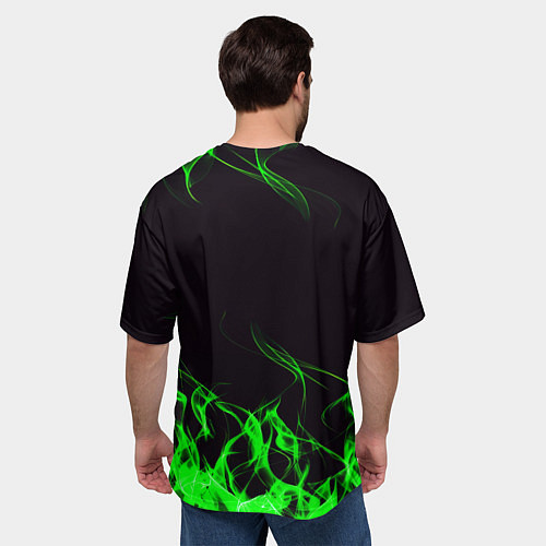 Мужская футболка оверсайз Doom кислотное лого / 3D-принт – фото 4