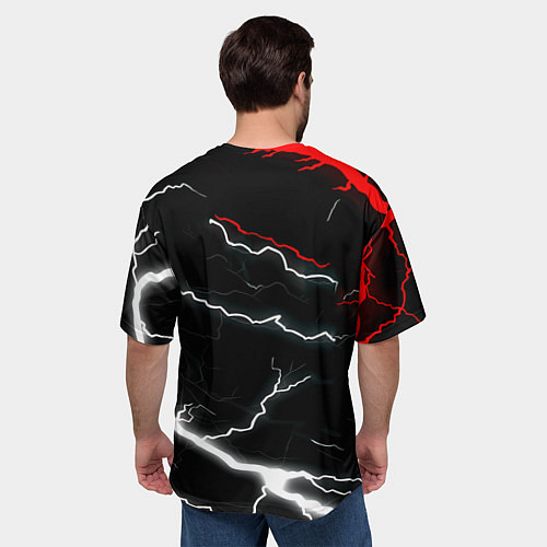 Мужская футболка оверсайз Doom шторм текстура / 3D-принт – фото 4