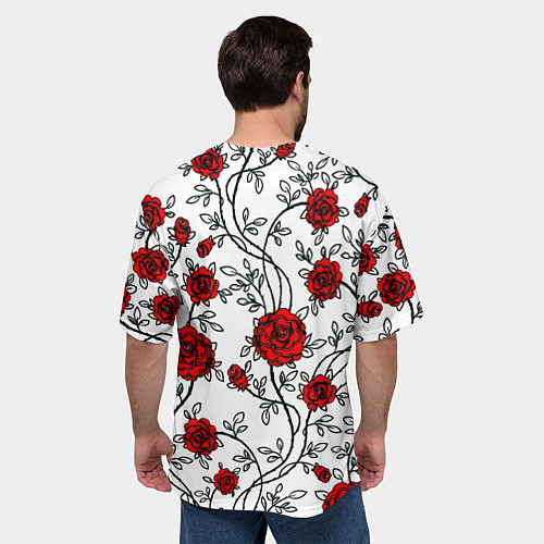 Мужская футболка оверсайз Doom розы / 3D-принт – фото 4