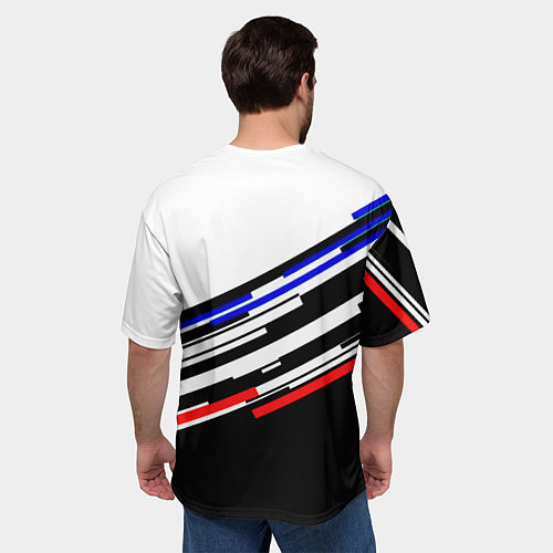 Мужская футболка оверсайз Doom line color / 3D-принт – фото 4