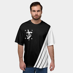 Футболка оверсайз мужская Doom white geometry, цвет: 3D-принт — фото 2