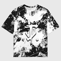 Футболка оверсайз мужская Doom краски всплеск белые, цвет: 3D-принт