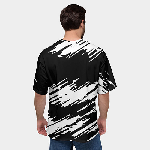 Мужская футболка оверсайз Doom краски полосы / 3D-принт – фото 4