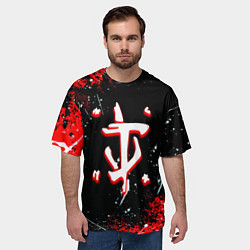 Футболка оверсайз мужская Doom краски абстракция, цвет: 3D-принт — фото 2